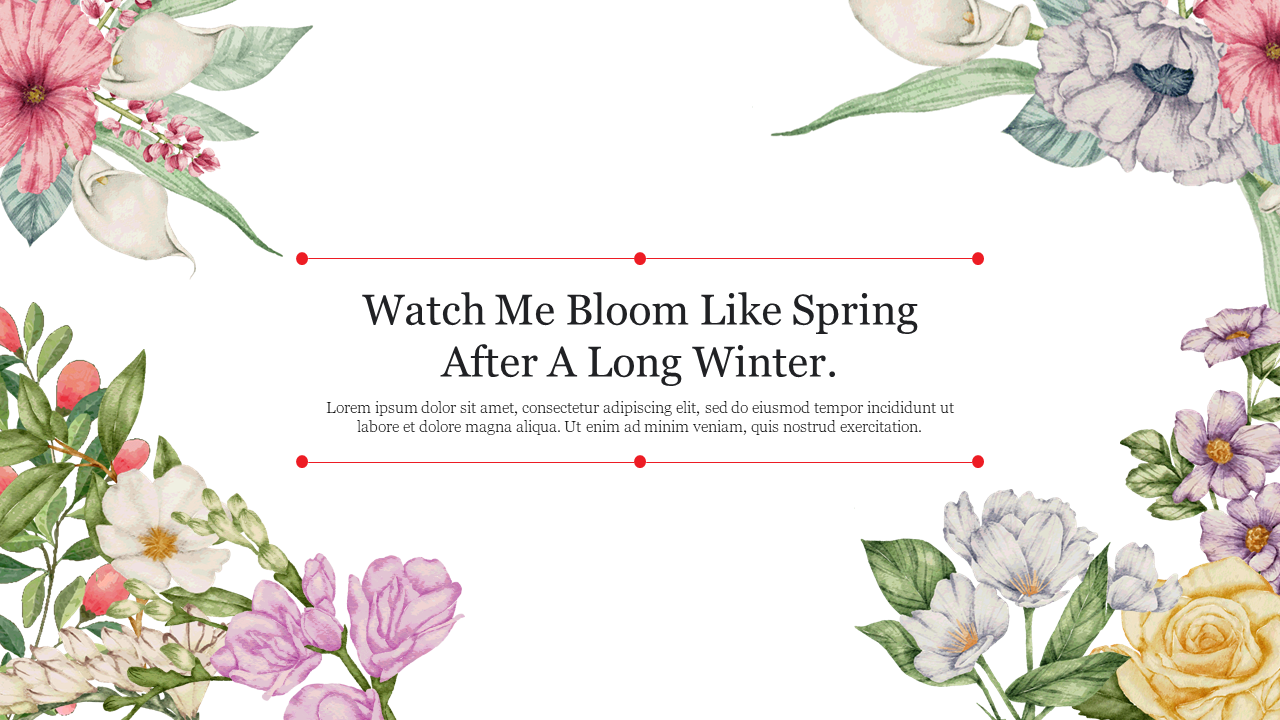 Free - Eye-Catching Free Flower Background Template PPT Slide